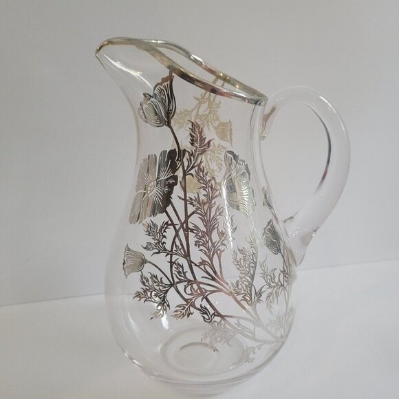 Vintage Silver City Cambridge Flanders Poppy Sterling Silver Overlay Jug Pitcher - Picture 1 of 8